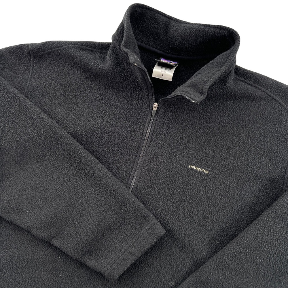 Patagonia Capilene Expedition Weight Mens Large Black 1/4 Zip Fleece Pullover